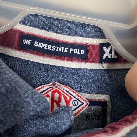 SUPERDRY Men’s “The Superstate Polo” Long Sleeves Bluish Gray Polo Shirt Size XL - Picture 2 of 6